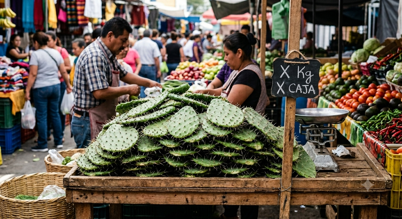 Mercado de nopales en México